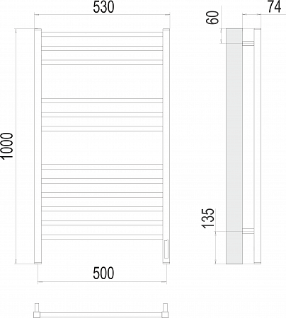 Ватикан П12 500х1000 электро (sensor quick touch) Полотенцесушитель TERMINUS) крашеные Воронеж - фото 3 Ватикан П12 500х1000 электро (sensor quick touch) Полотенцесушитель TERMINUS) крашеные Воронеж - фото 3