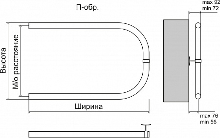 Эконом П-обр AISI 32х2 500х500 Полотенцесушитель  TERMINUS Воронеж - фото 3