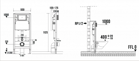 Сенсорная система инсталляции для подвесного унитаза 500х1125 (3 в 1) Terminus Воронеж - фото 9 Сенсорная система инсталляции для подвесного унитаза 500х1125 (3 в 1) Terminus Воронеж - фото 9