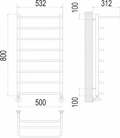 Полка П8 500х800  Полотенцесушитель  TERMINUS Воронеж - фото 3