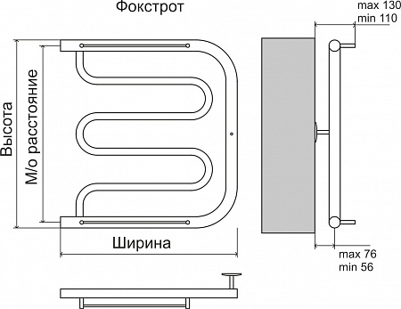 Фокстрот AISI 32х2 500х400 Полотенцесушитель  TERMINUS Воронеж - фото 4