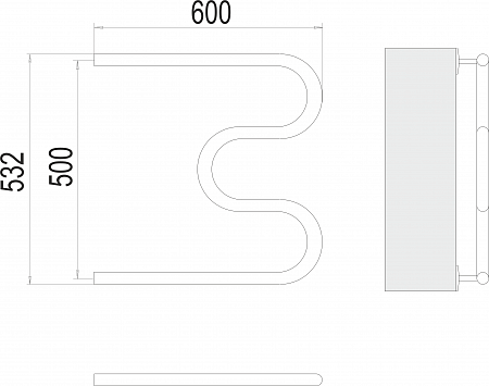 М-обр AISI 32х2 500х600 Полотенцесушитель  TERMINUS Воронеж - фото 3