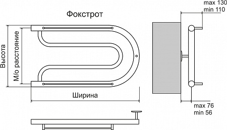 Фокстрот AISI 32х2 320х700 Полотенцесушитель  TERMINUS Воронеж - фото 3