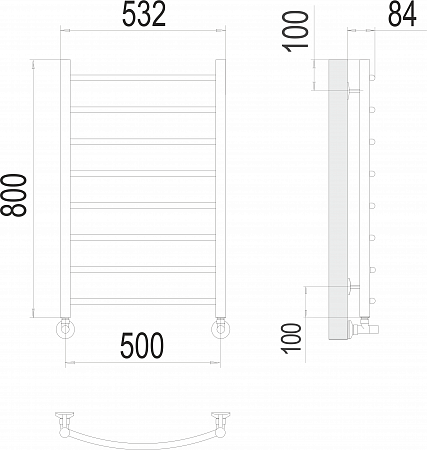 Классик П8 500х800 Полотенцесушитель  TERMINUS Воронеж - фото 3