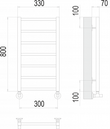 Контур П7 300х800 Полотенцесушитель  TERMINUS Воронеж - фото 3