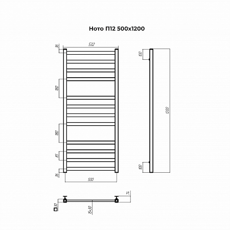 Ното П12 500х1200 Полотенцесушитель TERMINUS Воронеж - фото 3