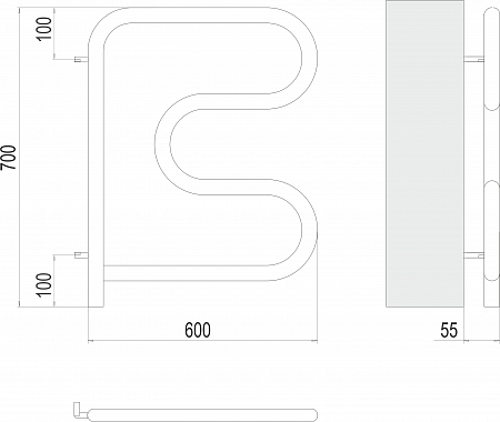Электро 25 F-обр 600х600 поворотный Полотенцесушитель TERMINUS Воронеж - фото 3