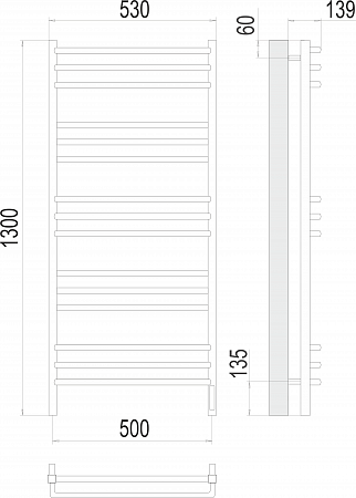 Соренто П15 500х1300 электро (sensor quick touch) Полотенцесушитель  TERMINUS Воронеж - фото 3