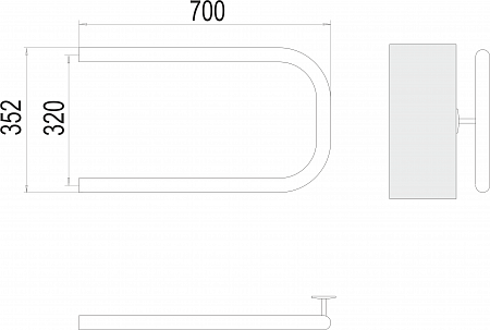П-обр AISI 32х2 320х700 Полотенцесушитель  TERMINUS Воронеж - фото 3