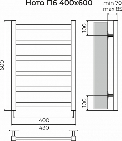 Ното П6 400х600 Полотенцесушитель TERMINUS Воронеж - фото 3 Ното П6 400х600 Полотенцесушитель TERMINUS Воронеж - фото 3