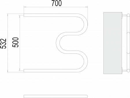 М-обр AISI 32х2 500х700 Полотенцесушитель  TERMINUS Воронеж - фото 3