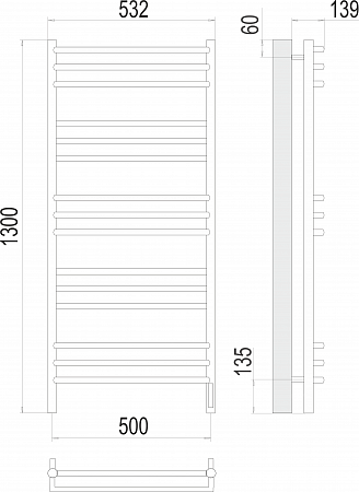 Прато П15 500х1300 электро (sensor quick touch) Полотенцесушитель  TERMINUS Воронеж - фото 3