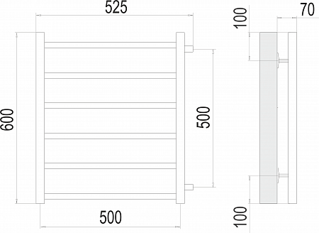 Вега П6 500х600 бп500 Полотенцесушитель  TERMINUS Воронеж - фото 3