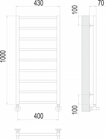 Контур П9 400х1000 Полотенцесушитель  TERMINUS Воронеж - фото 3