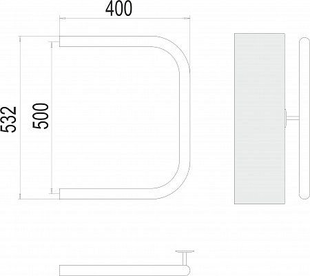 П-обр AISI 32х2 500х400 Полотенцесушитель  TERMINUS Воронеж - фото 3